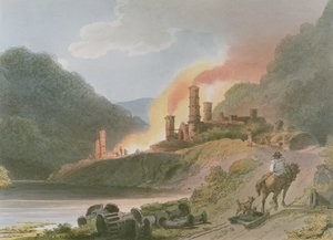 アイアンワークス、コールブルックデール、「イングランドとウェールズのロマンチックで美しい風景」、1805年 作： Philippe Jacques de Loutherbourg